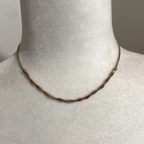 18K Gold Plated Box Chain Twisted Classic Necklace Vintage Feminine Bohemian - Picture 9 of 17